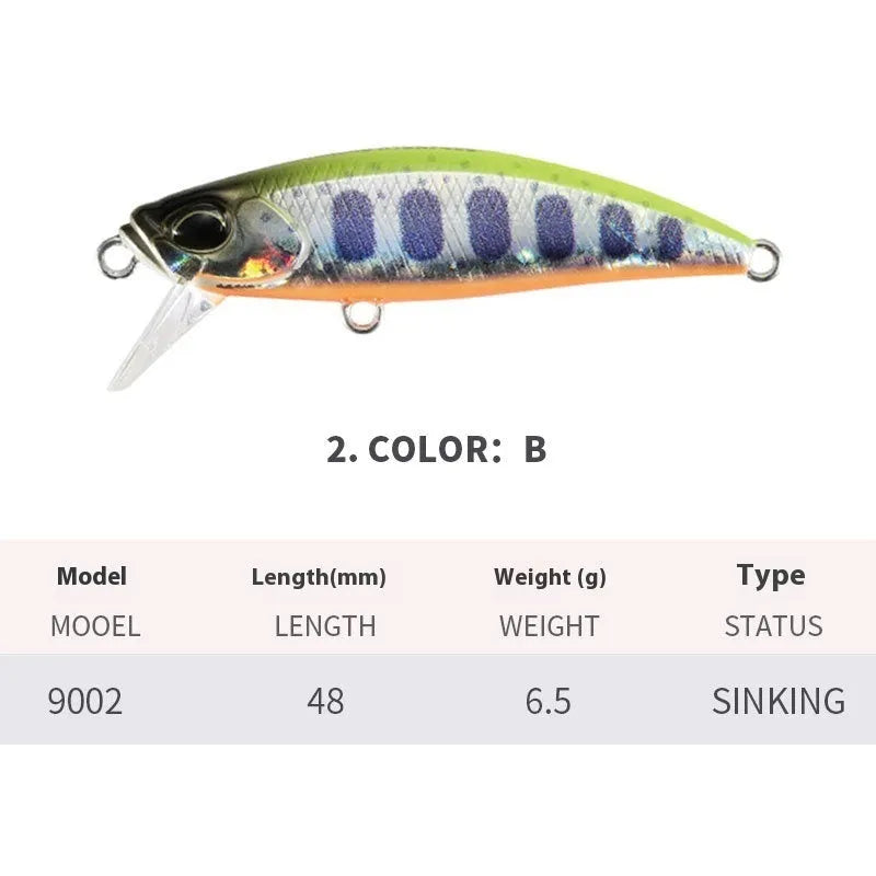 Tossing Japanese 48mm soft plastic mino fishing lure for mandarin fish and snakehead.