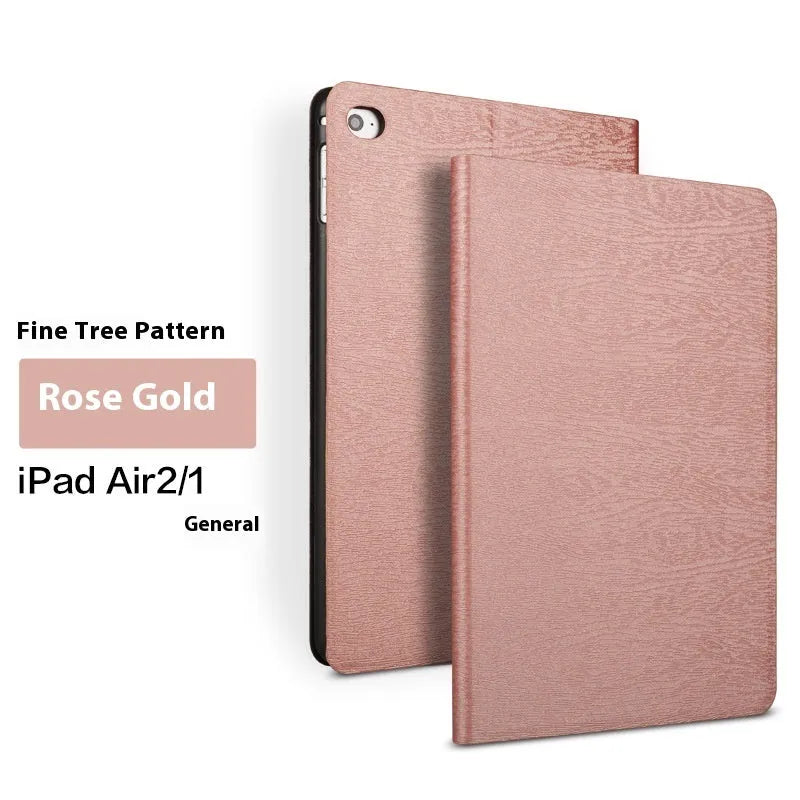 Universal iPad sleep bracket protective cover in black imitation leather showing tablet compatibility