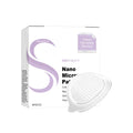 Four nano microneedle facial skincare patches in a pack with ginger and peptide ingredients.