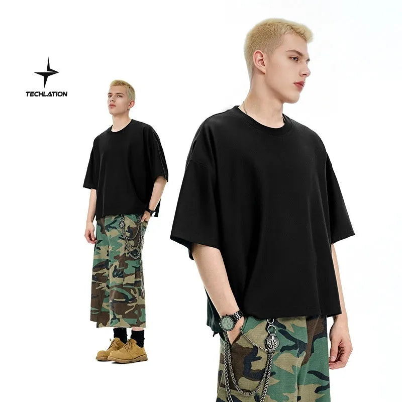 Men's sand grey short sleeve pullover with loose fit and regular sleeves for casual wear