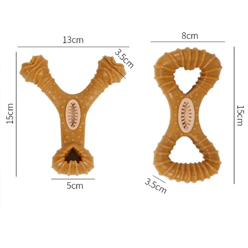Rubber dog chew toy in 8-shape and Y-shape designs for dental cleaning and interactive play