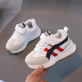 Children's Velcro sneakers in synthetic leather with rubber sole, shown in beige colour