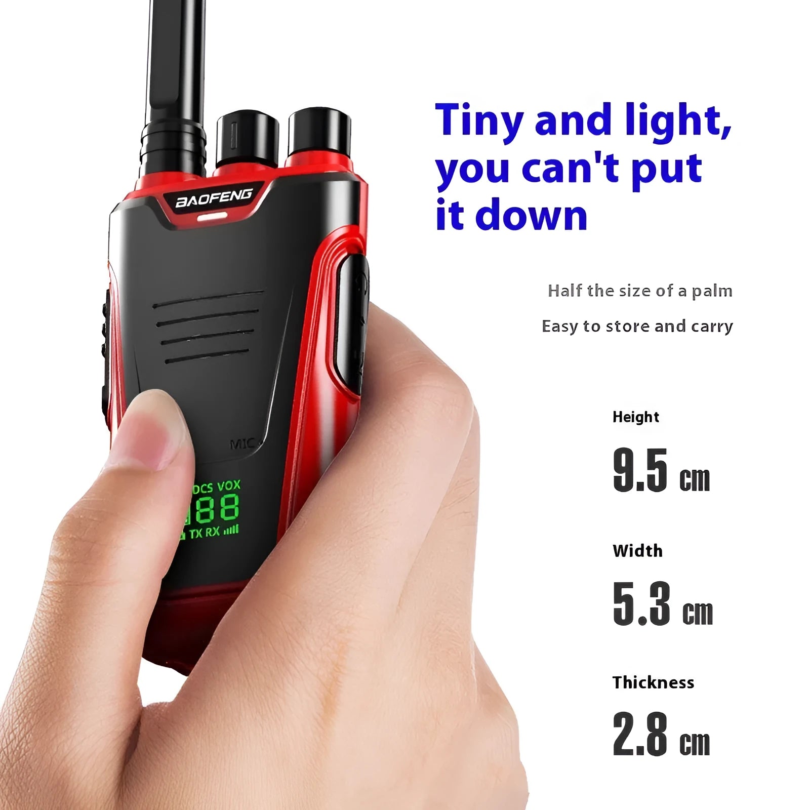 Red and yellow coloured high-power 10W portable two-way radio intercom for hotels
