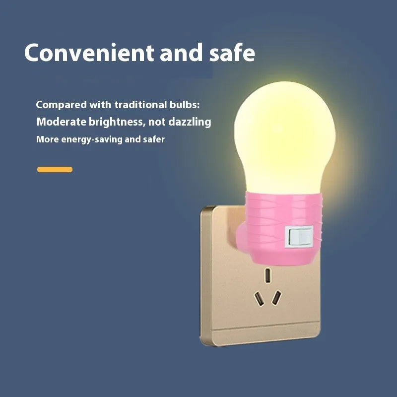 Plug-in bedside baby night feeding lamp with touch control and multiple colour options
