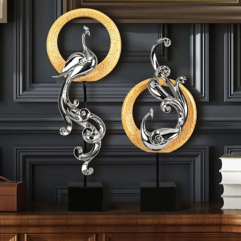 Synthetic resin Phoenix ornament in European style decorative design