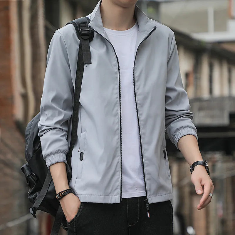 Korean style autumn jacket with loose lapel design in multiple colour options