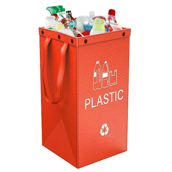 Blue reusable waterproof 40-litre PP plastic storage bag for recycling and waste sorting.