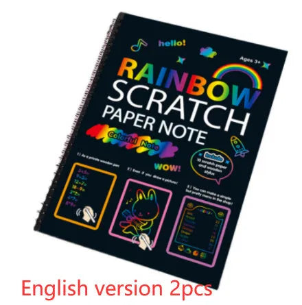 Large children's DIY scratch art paper for creative painting activities measuring 26cm by 19cm
