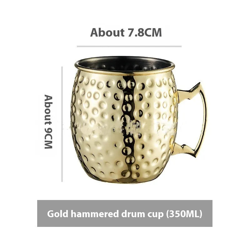 Stainless steel Moscow mule cup with copper plating in multiple colour options and capacity sizes