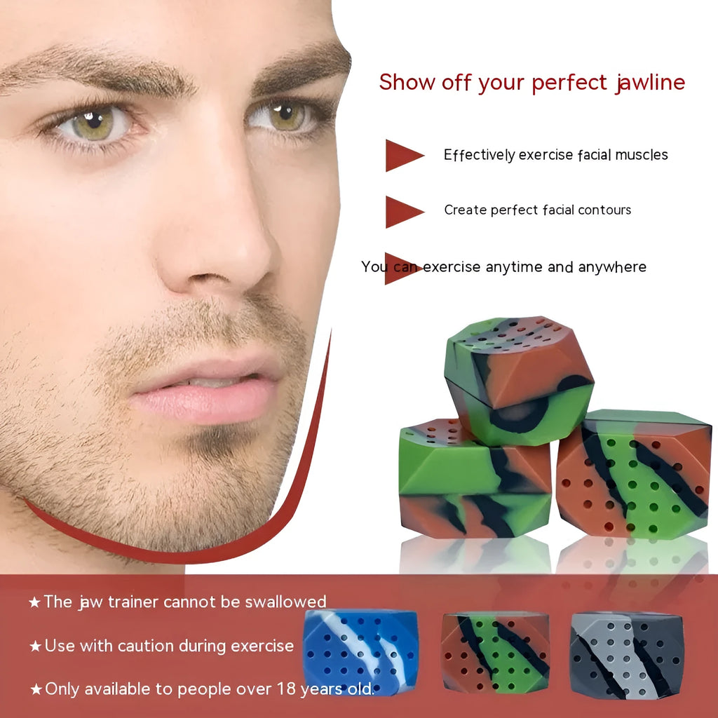 Camouflage silicone jawline trainer balls for facial muscle exercise