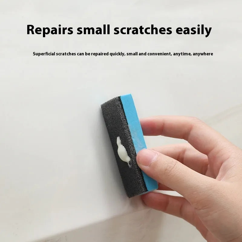 Car repair wax kit containing scratch removal wax, brightening wax, and frosted sponge applicator for paint restoration