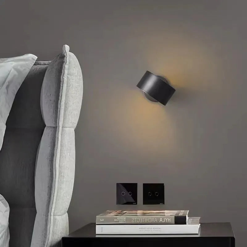 Modern copper wall lamp in gold or black finish with 220V voltage for living room installation
