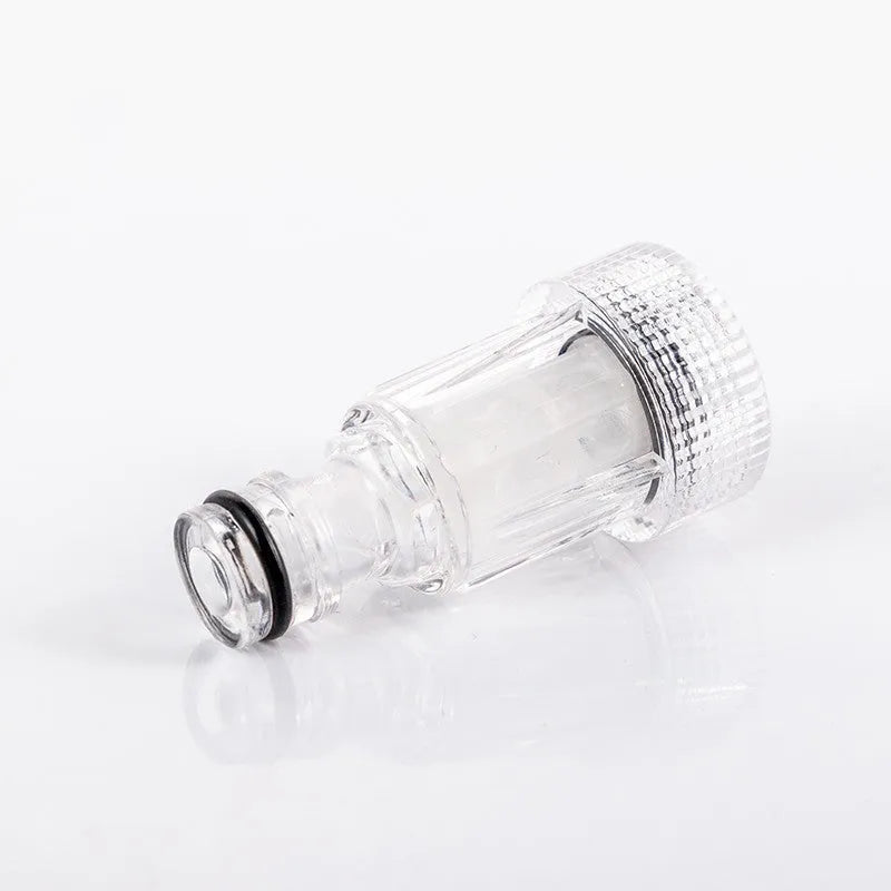 Transparent plastic water inlet joint with filter for Karcher pressure washers