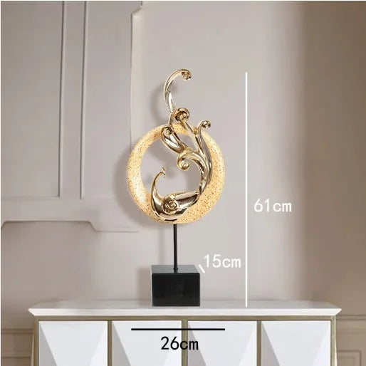 Synthetic resin Phoenix ornament in European style decorative design