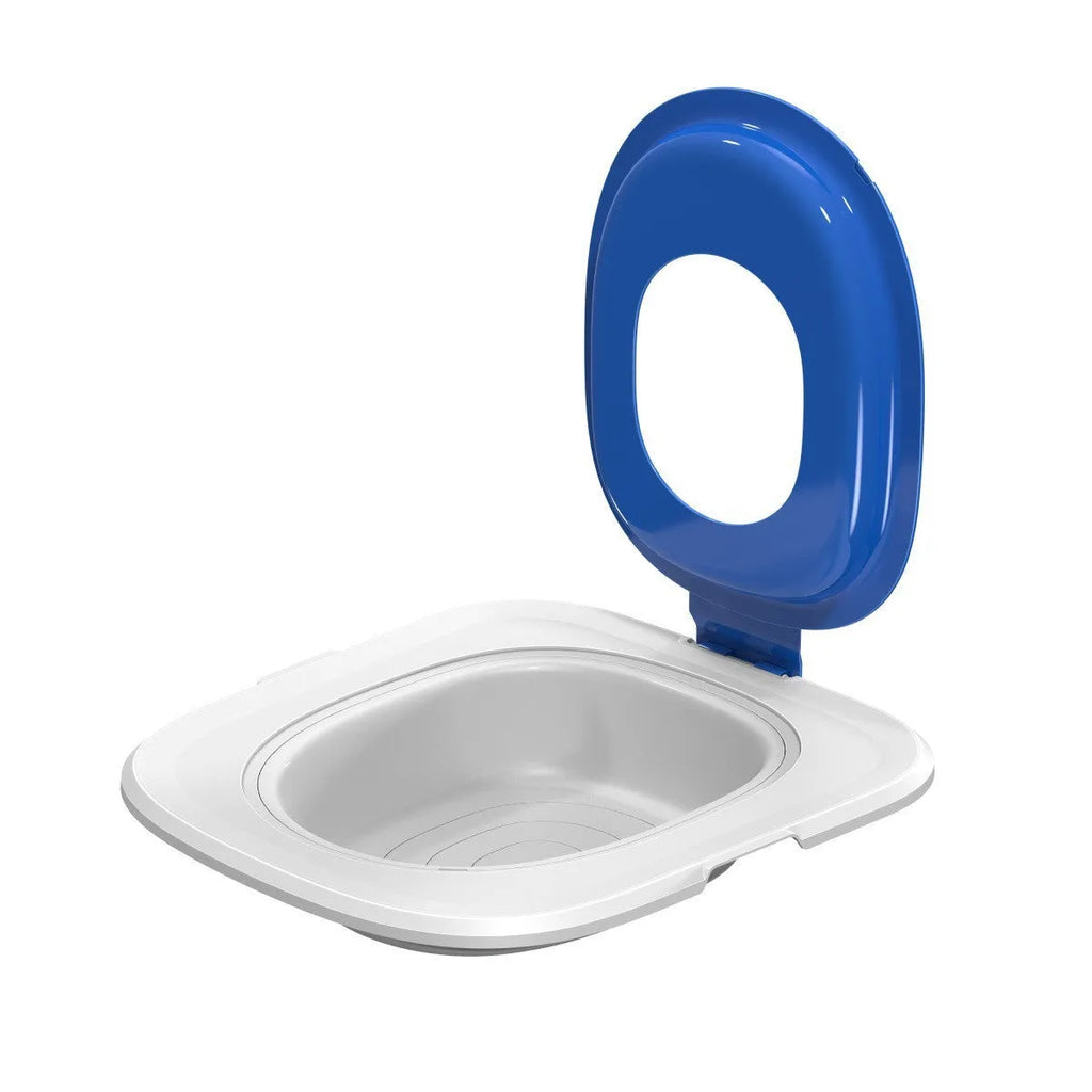 Fifth generation ABS plastic cat litter tray in grey, green, or blue colour.