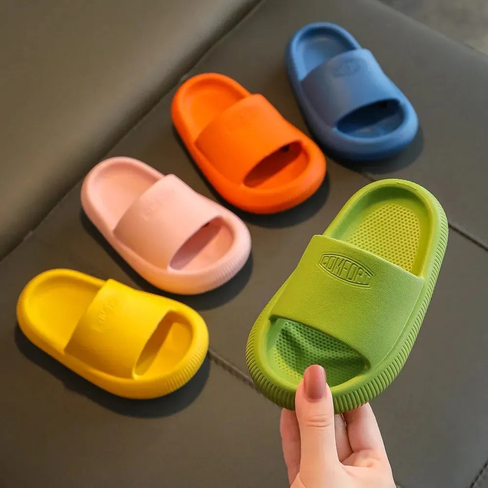 Children's literal pattern EVA slippers in mixed colours with non-slip soles