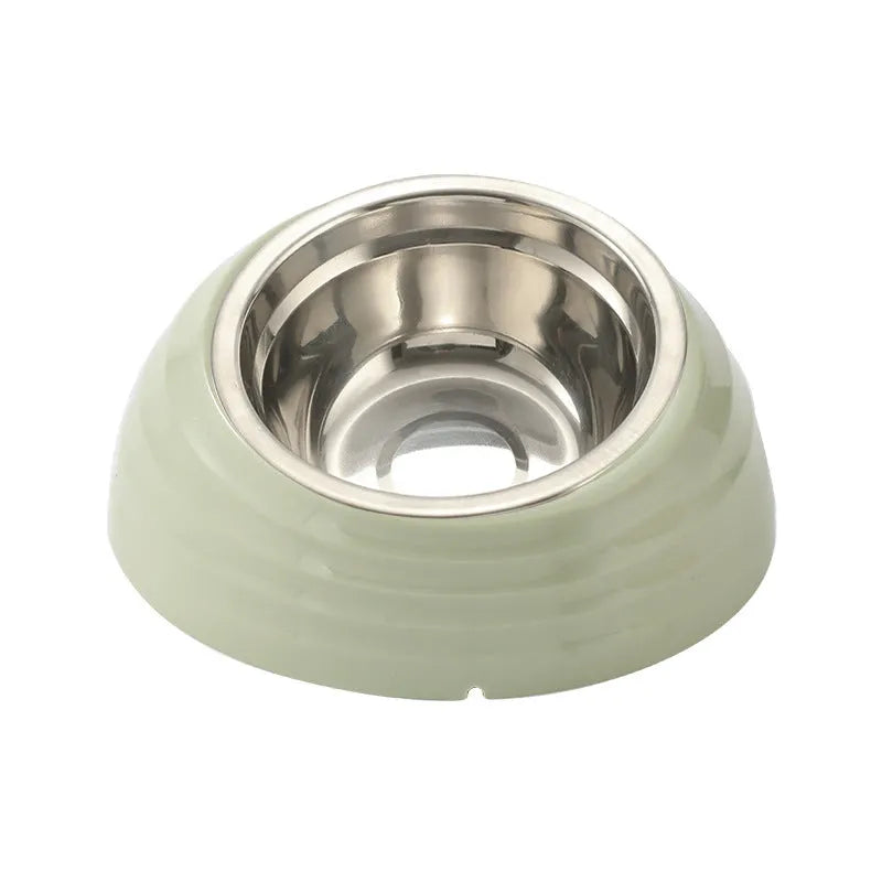 Plastic single cat bowl in beige, brown, and light green colour options