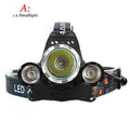 Rechargeable aluminium alloy LED headlamp with 6000 lumens brightness and adjustable waterproof switch for camping