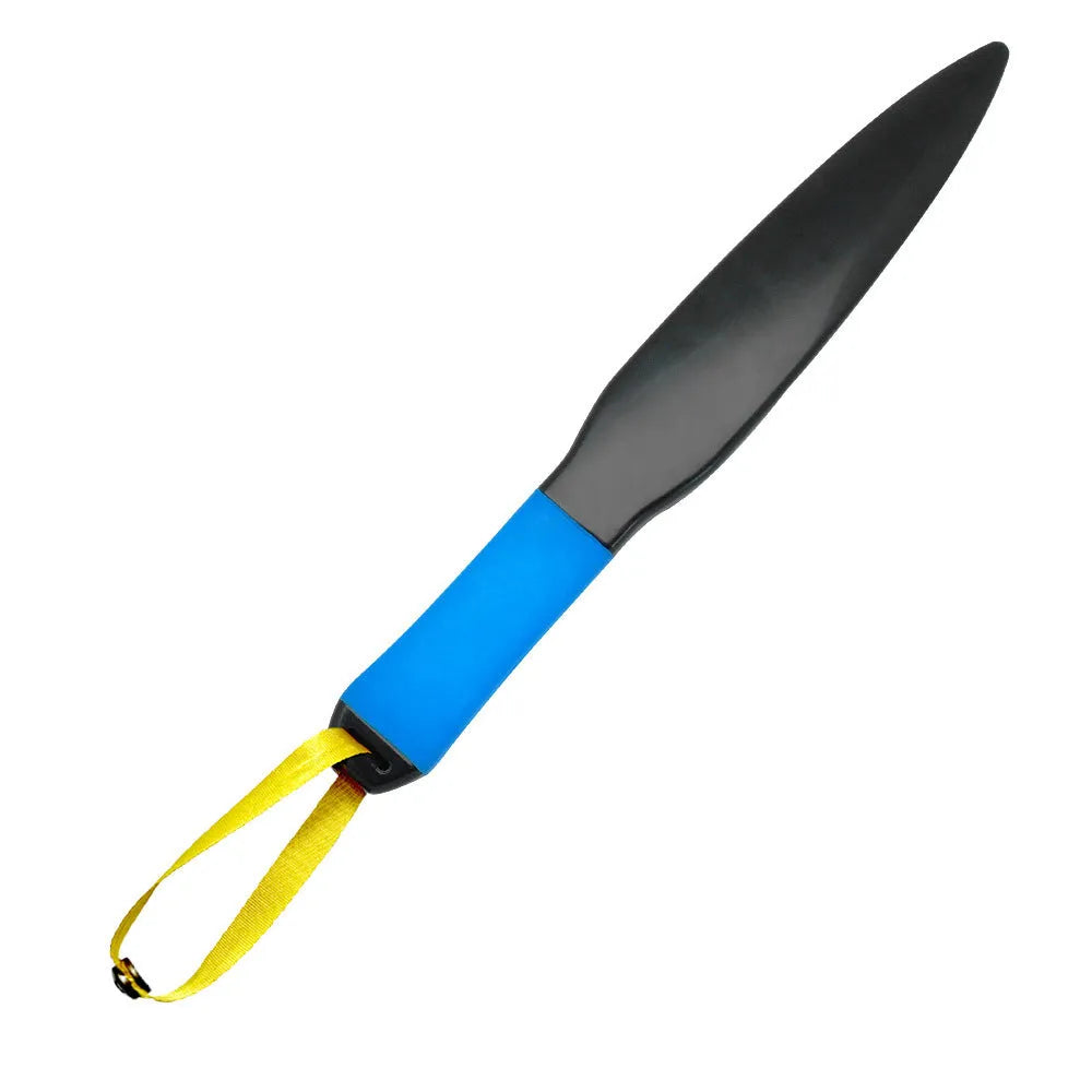 Blue handled dog break stick made of nylon, measuring 35 cm long, for training small and medium dogs.