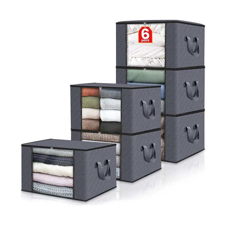 Non woven fabric quilt storage organiser bag with compression seal in beige colour