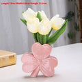 Clover ceramic desktop vase in white porcelain with European-style design