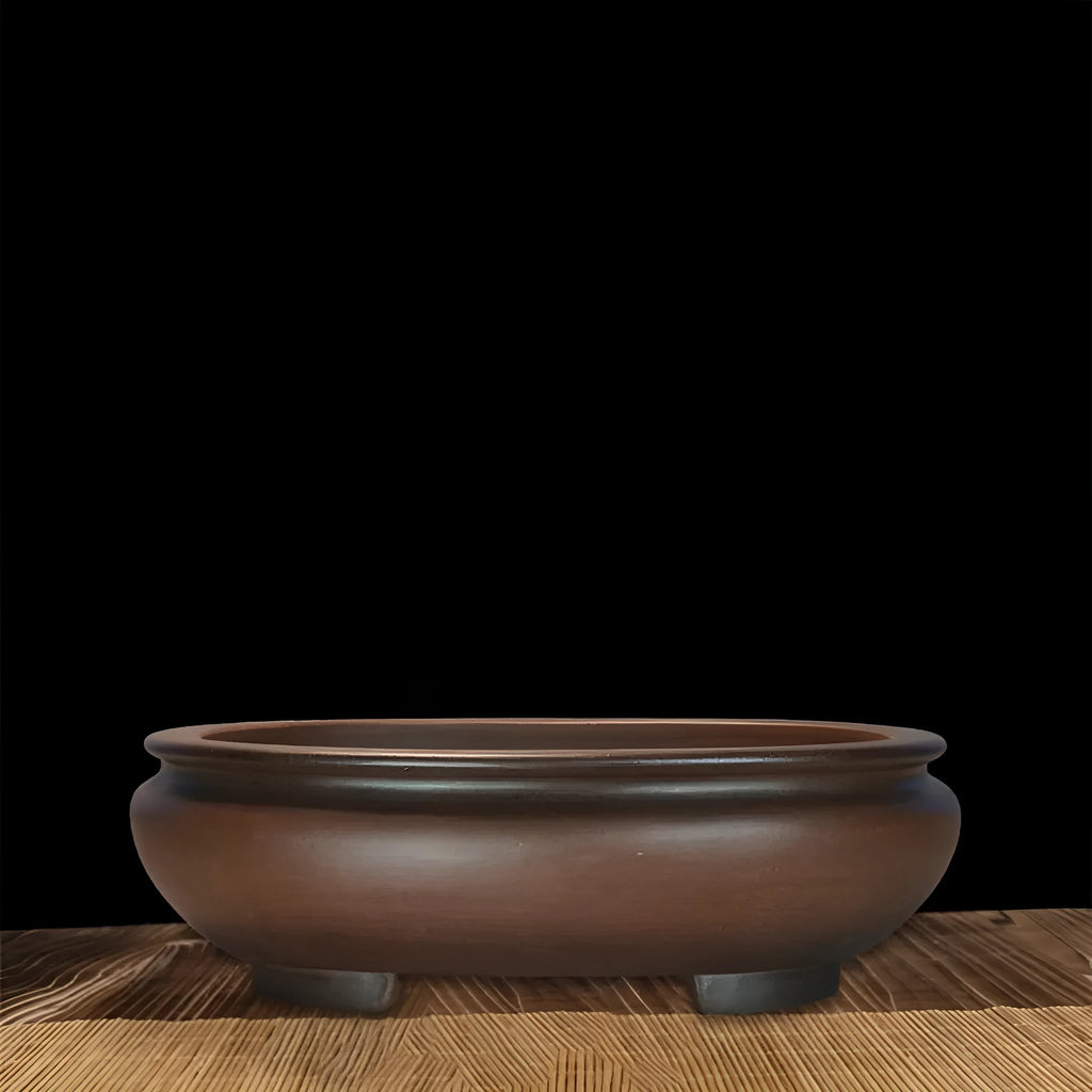 Purple clay handmade ceramic desktop flowerpot measuring 58x47x18 cm for indoor office and home use