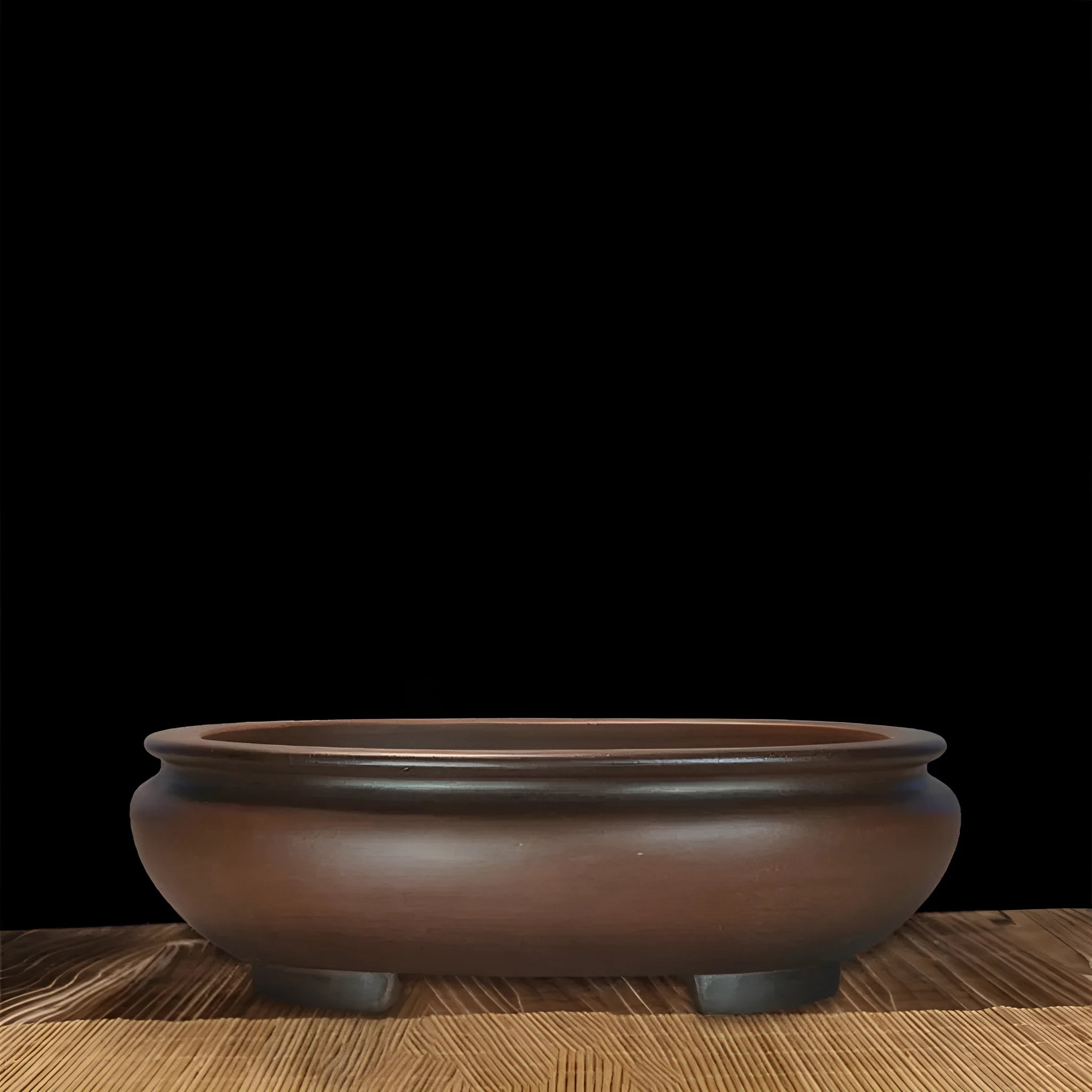 Purple clay handmade ceramic desktop flowerpot measuring 58x47x18 cm for indoor office and home use