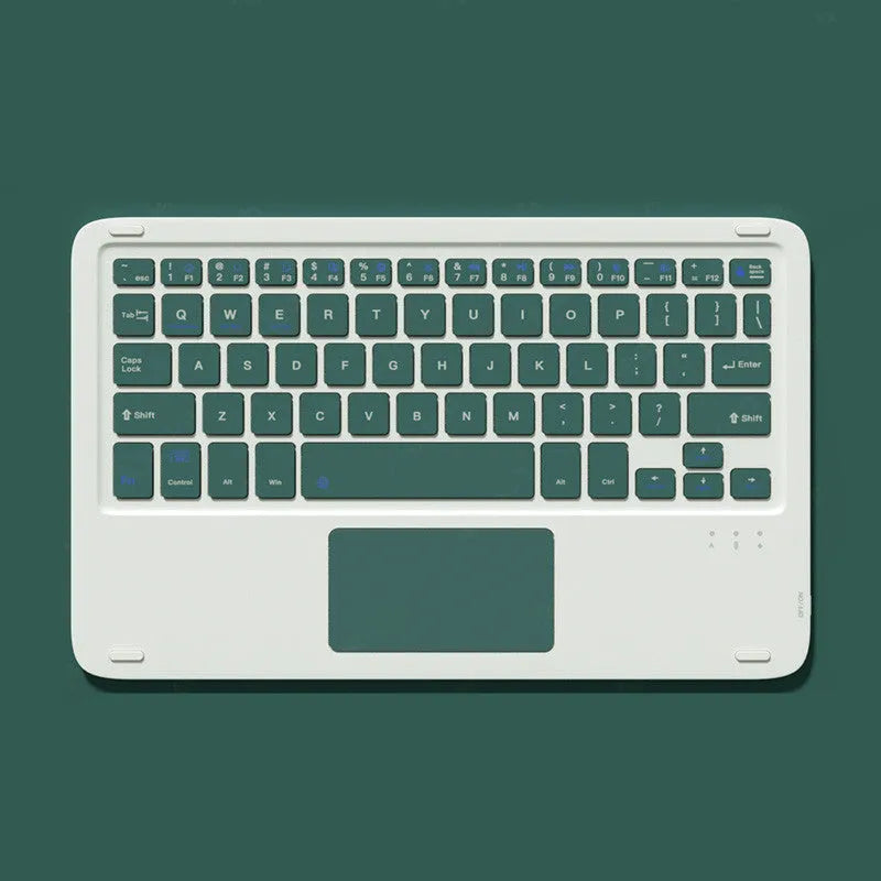 Mute wireless mouse and touch keyboard set in pink green black and white with USB Bluetooth dual-mode for tablets
