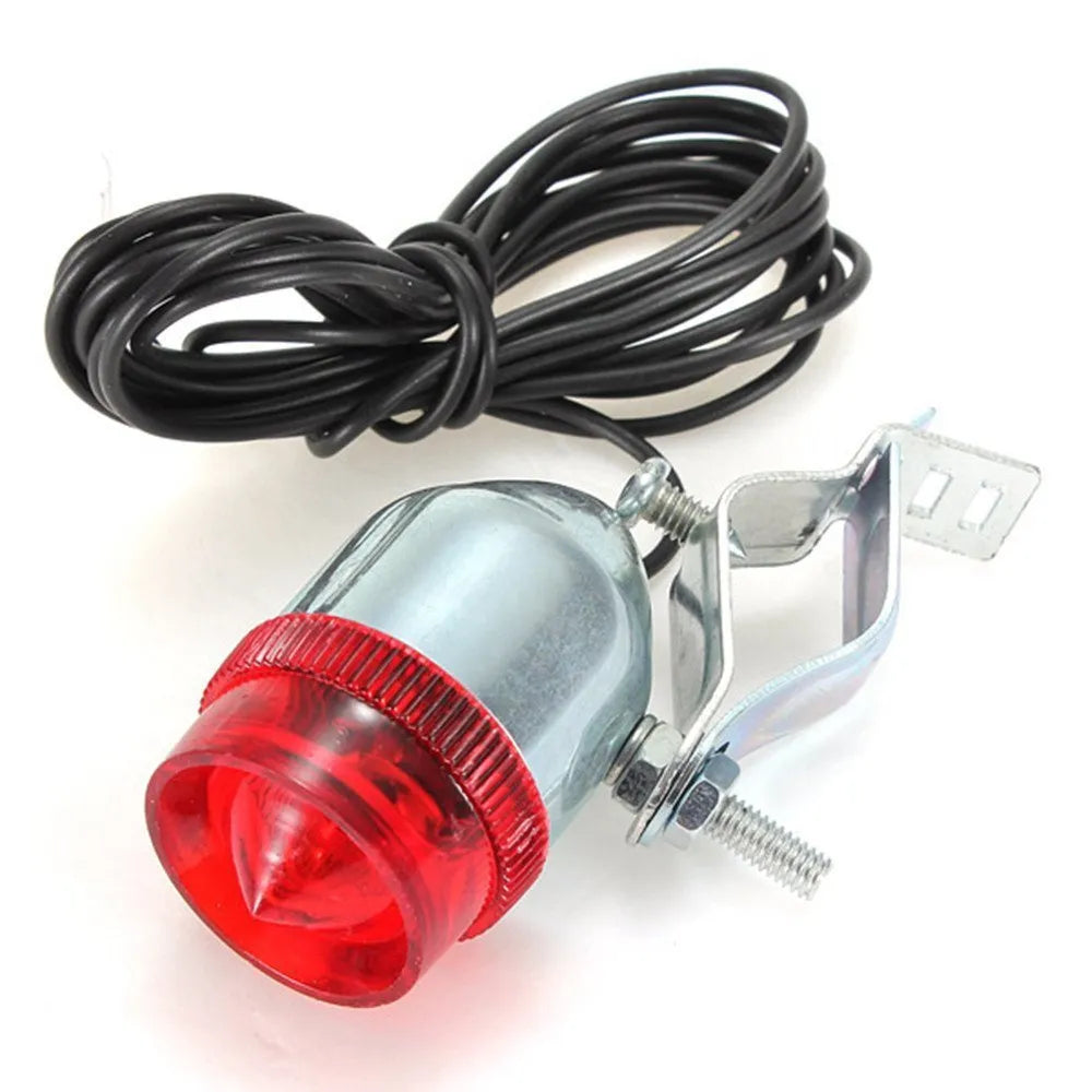 Silver bicycle dynamo generator light for front fork or rear frame mounting with friction drive mechanism