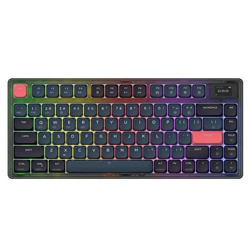 AJAZZ AK832PRO green mechanical keyboard with RGB backlighting on a desk