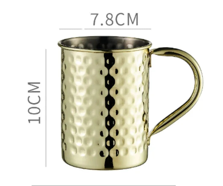 Stainless steel Moscow mule cup with copper plating in multiple colour options and capacity sizes