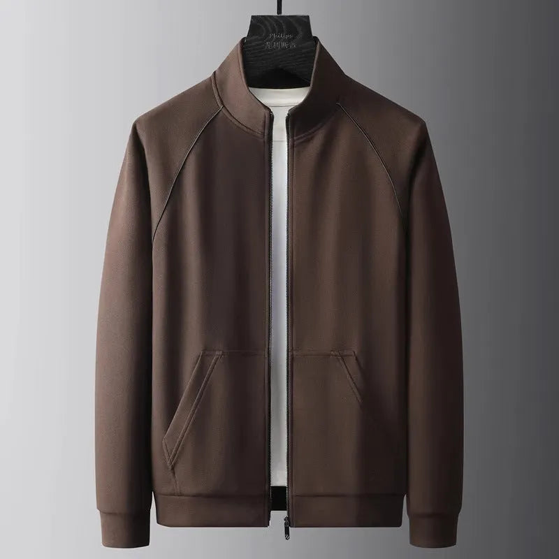 Men's stand collar sports suit in polyvinyl alcohol fibre with slim fit and long sleeves