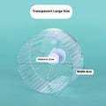 Parrot running wheel toy in plastic construction showing colour options and size comparison