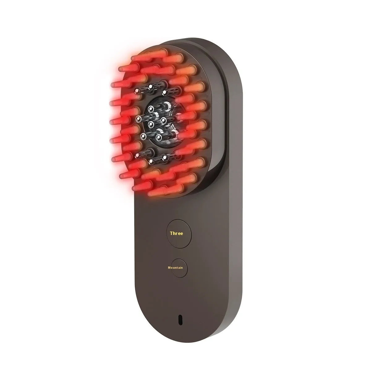 Smart massage comb with red light therapy for scalp treatment in pink and black colour options