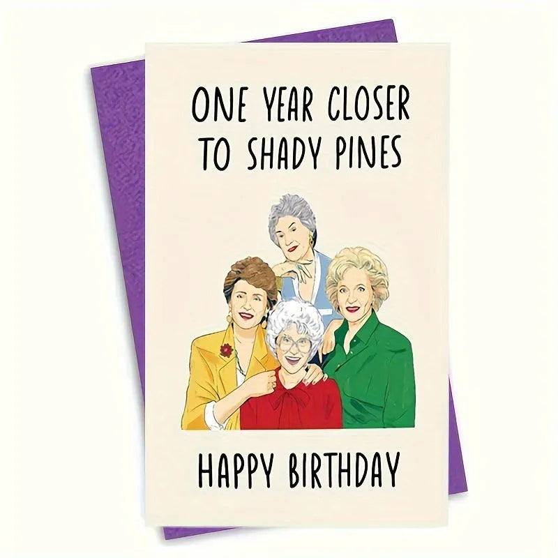Simple modern birthday greeting card with a choice of coloured or Kraft paper envelopes.