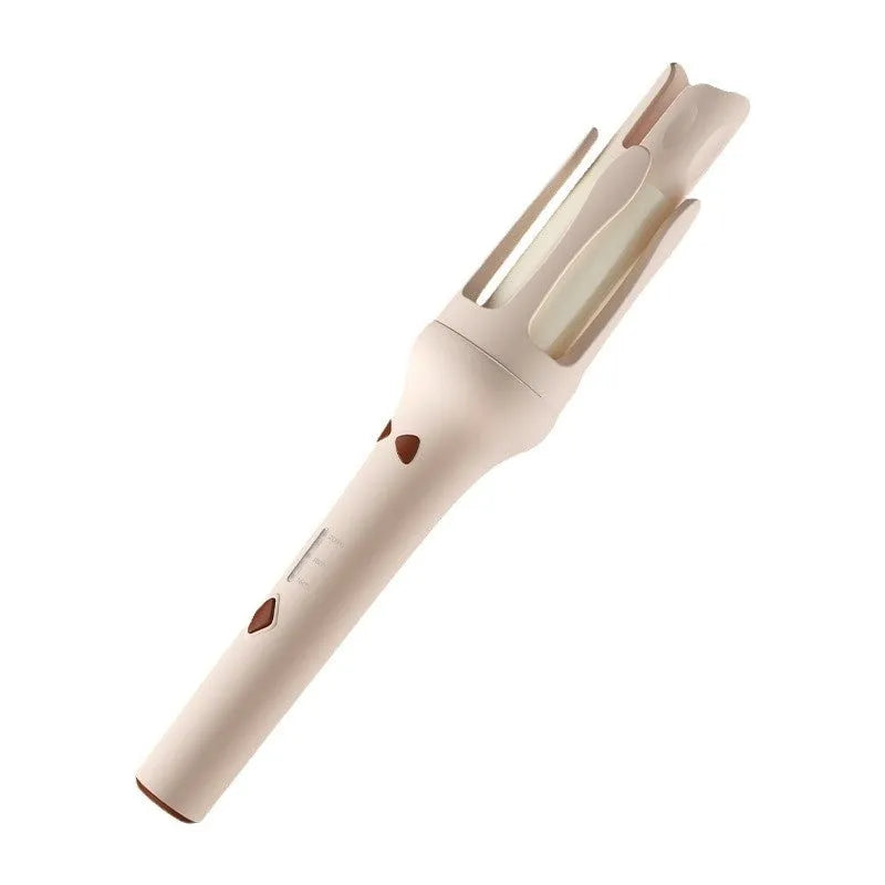 Automatic hair curler in white pink colour with 32mm barrel and US EU plug adapters