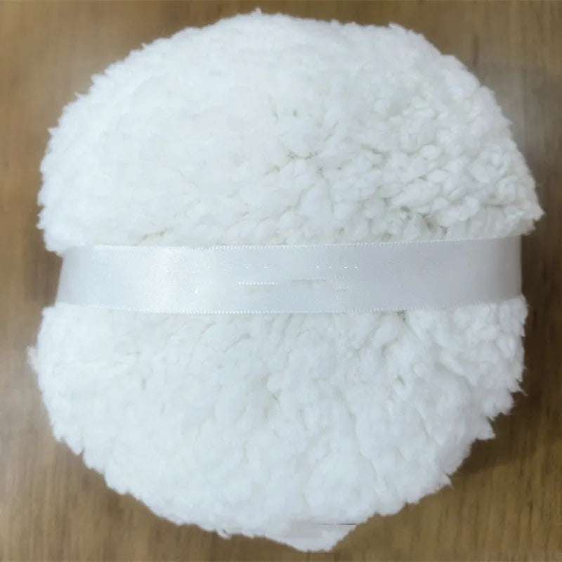 Oversized plush powder puff 150x75mm in pink, white, and skin colour options