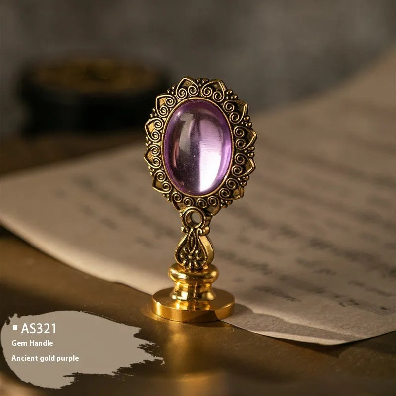 Wooden wax seal handle in a selection of different colour and decorative finishes.