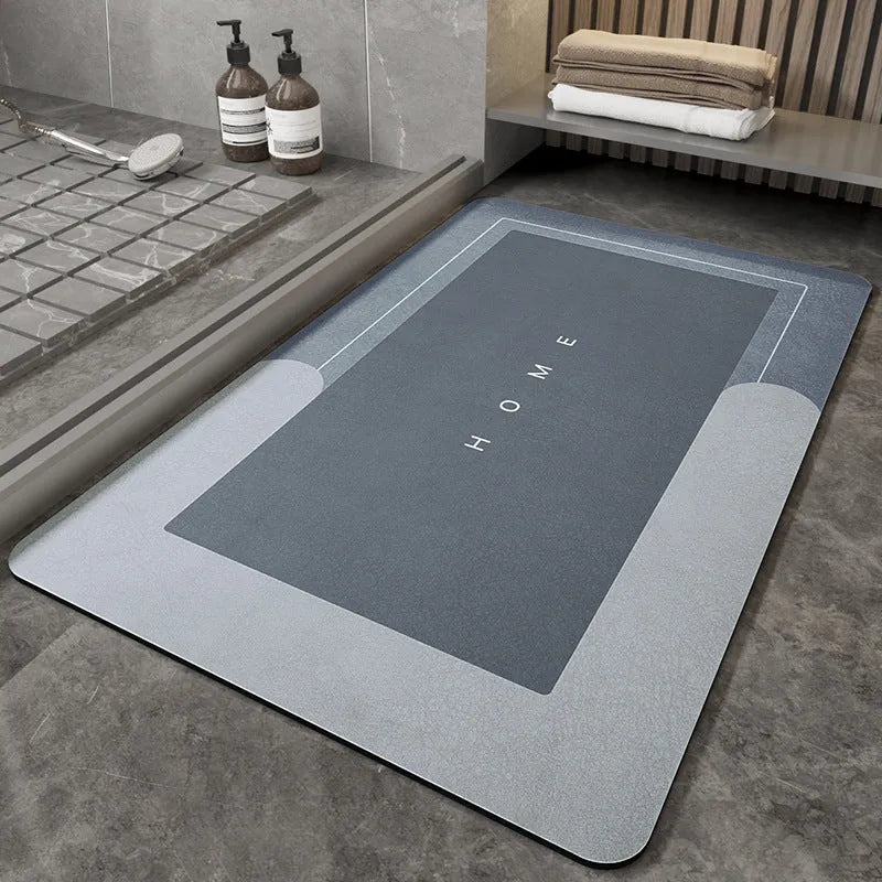 Blended bathroom floor mat for sliding door cushioning in blue colour rectangular shape