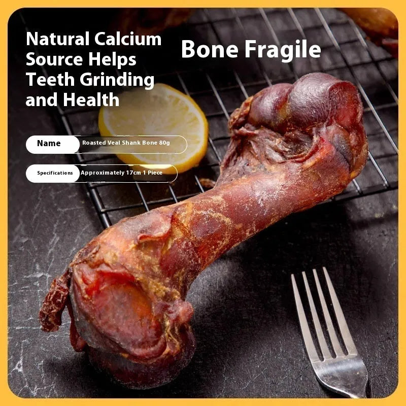 Puppy molar rod chew toy for teeth cleaning in three sizes with roasted ox bone material