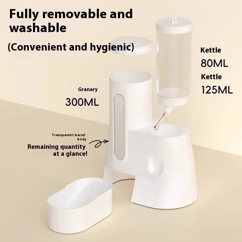 Blue hamster automatic drinking water feeder with kettle food basin for small rodent cages