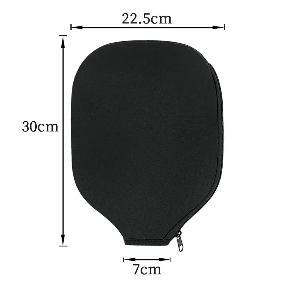 Black neoprene protective sleeve for a table tennis racket showing texture and fit