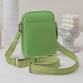 Small solid-colour PU crossbody shoulder bag for mobile phone.