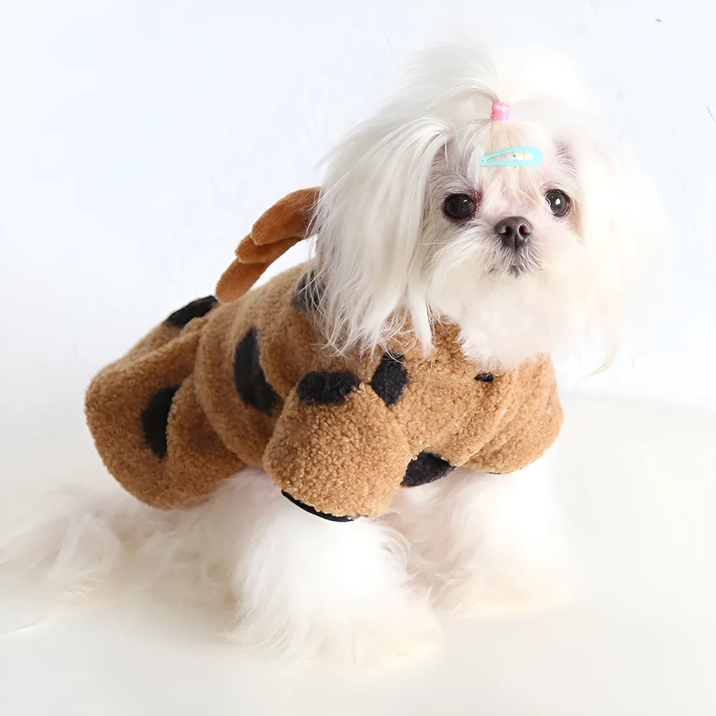 Polka dot elk couple pet clothing for cats and dogs in skirt and four-leg styles