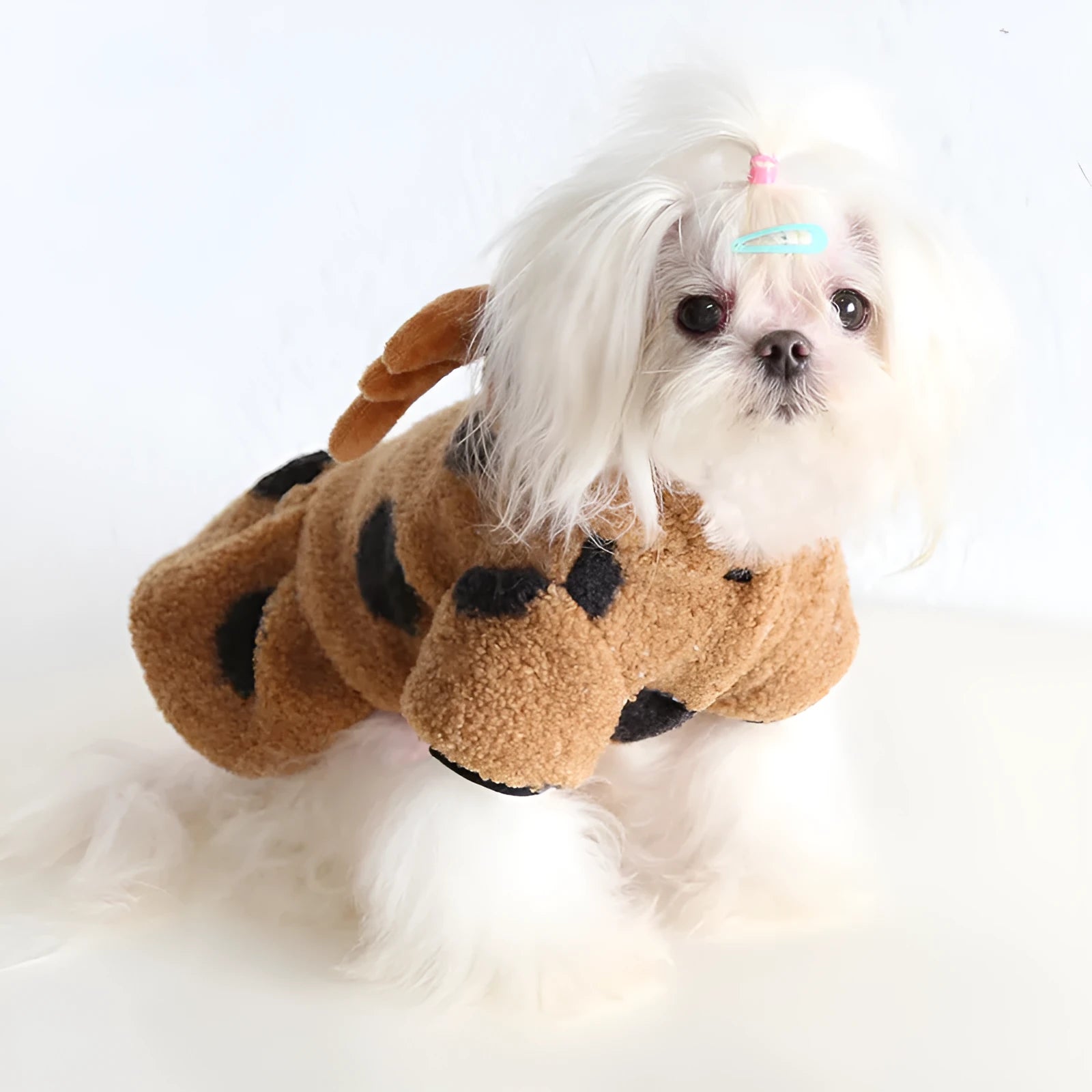 Polka dot elk couple pet clothing for cats and dogs in skirt and four-leg styles
