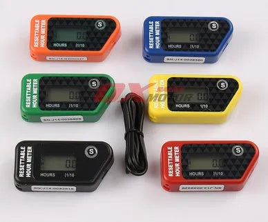 Black waterproof maintenance timer with LCD display for outdoor power equipment service scheduling