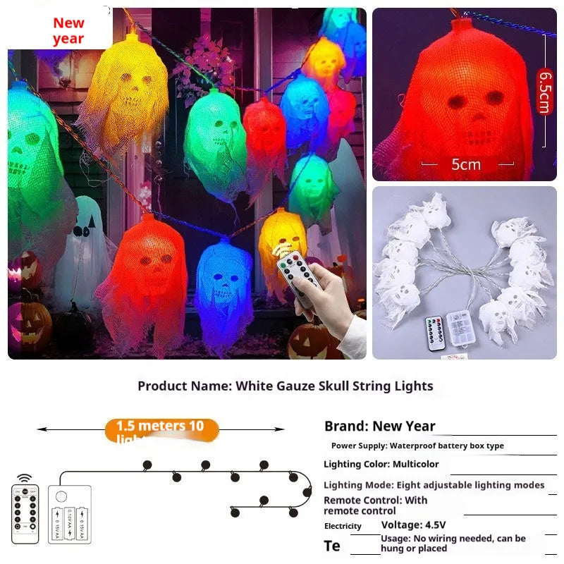 Halloween coloured LED lights with plastic shell for indoor wall decoration with battery box