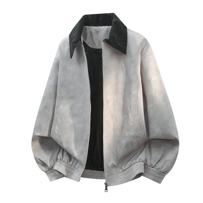 Men's stitching lapel casual jacket in Lycra fabric available in multiple colours
