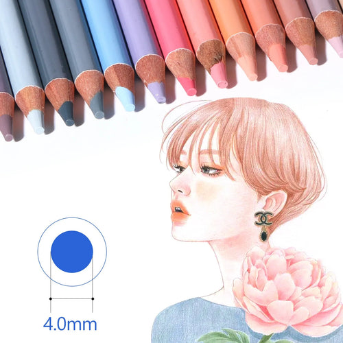 24-colour skin tone pencil set in iron tin with brush pot for portrait drawing