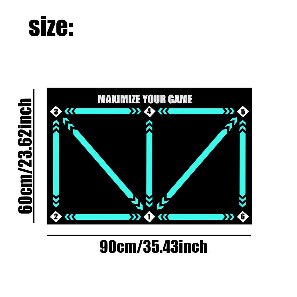 Rubber indoor football training mat for skill lifting and foot basket row movements in cushion colour with socks